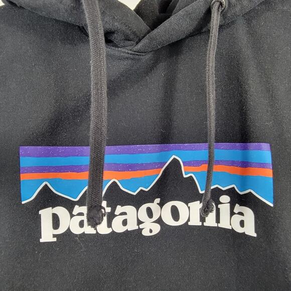Patagonia Uprisal Hoodie Black Spellout Logo Size Small - Picture 3 of 8